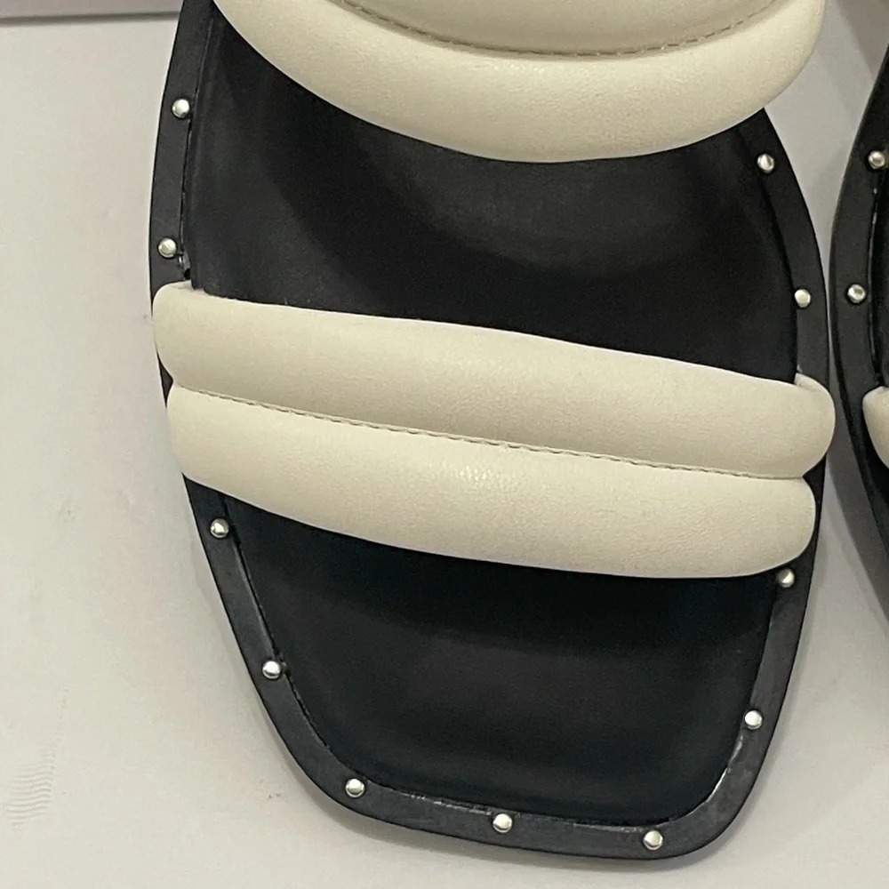 Bar III Womens Solid Slip-On Casual Pool Slides Sandals White size 7M - Picture 2 of 8